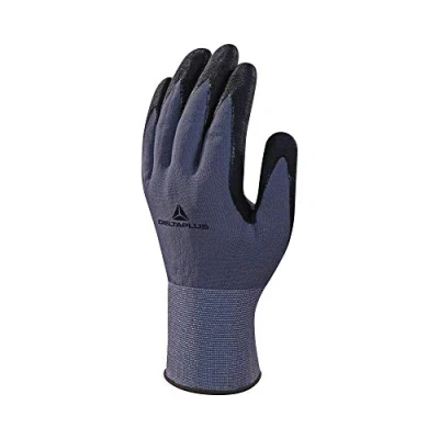 Imagen de Delta Plus VE726NO11 Guantes de punto fino en poliamida y elastano, palma nitrilo/poliuretano, gris/negro, talla 11, 1 par