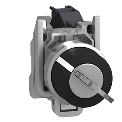 Imagen de Schneider Electric XB4BG41 Conmutador Selector, Diámetro 22 Cierre de 2 Posiciones, 1 Na, Negro