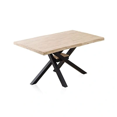 Imagen de Xena Fit, Mesa Fija de Comedor, para Salon, Acabado en Roble y Negro, Medidas: 150 cm (Largo) x 90 (Ancho) 76 (Alto)