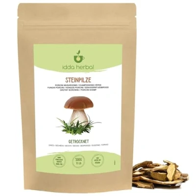 Imagen de Hongos Porcini Secos (500g), Boletus Edilus, Champiñones Secos, Enteros, 100% Naturales y Puros, Veganos
