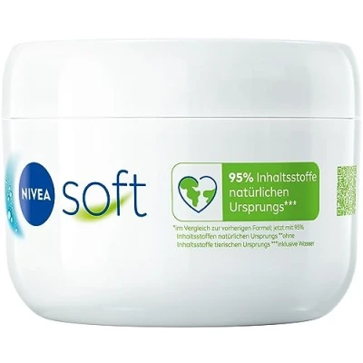 Imagen de NIVEA Soft crema hidratante refrescante, ligera con vitamina E y aceite de jojoba 100% natural, para la piel absorción rápida una hidratación intensa (375 ml)