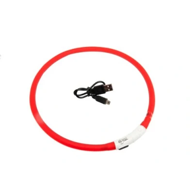 Imagen de Karlie 64939 Visio Light Collar LED Ajustable Máximo 70 cm, Recargable con USB, Rojo