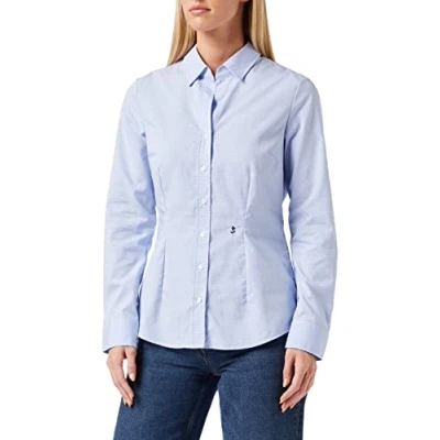 Imagen de Seidensticker Hemdbluse Langarm Slim Fit Gemustert Bügelfrei Blusa, Mujer, Multicolor (Hellblau Karo 12), 34