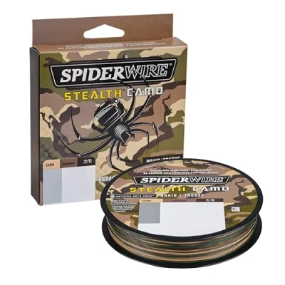 Imagen de Spiderwire Spider Wire Stealth Trenzado Verde Musgo, 9 kg, SCS80C 125, Camuflaje, 80/20 Pound Test 125 Yard