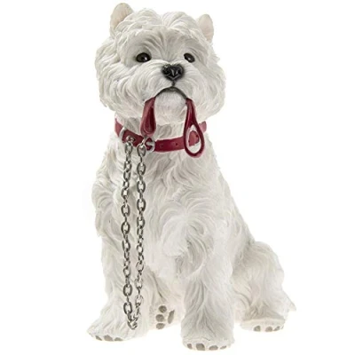 Imagen de Anniversary LP08281 Lesser &amp; Pavey Walkies Westie Figura de Resina Perro Sentado, Color Blanco, 15 cm x 10 18
