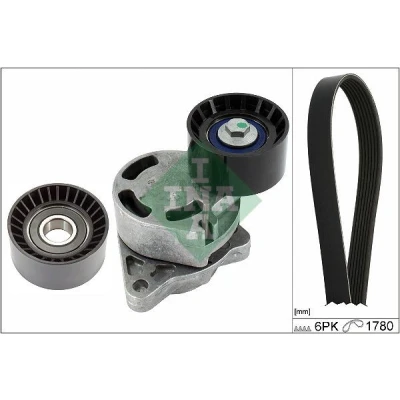 Imagen de INA 529 0137 10 Juego de correas trapeciales poli V Revisar/sustituir poleas libres del alternador RENAULT: LAGUNA 2, 2 Grandtour, Vel Satis