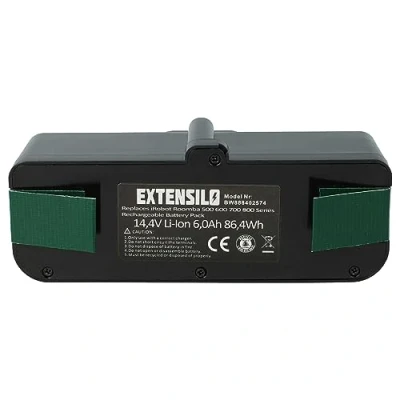 Imagen de EXTENSILO 1x batería Compatible con iRobot Roomba 895, 965, 896, 960, 980, 985, Series 800, 600 aspiradora (6000 mAh, 14,4 V, Li Ion)