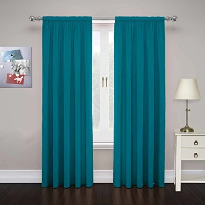 Imagen de Eclipse Cadenza Cortinas Decorativas Modernas para Ventana con Bolsillo Barra de Estar (2 Paneles), Poliéster, Egeo, W 40&quot; x L 84&quot; Panels)