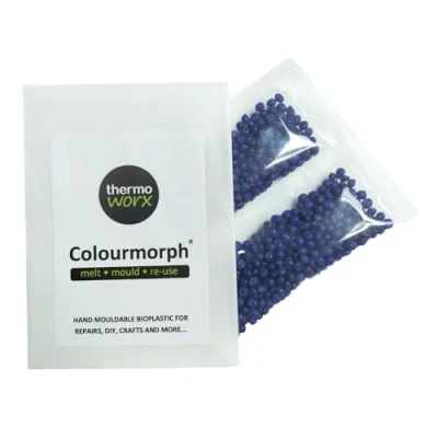 Imagen de Thermoworx Colourmorph. Termoplástico multiusos moldeable a mano, funde, moldea y reutiliza, (azul)