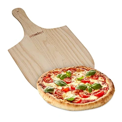 Imagen de Relaxdays Wooden Slider Deslizador de Pizzas Madera, Medidas: 1 x 30.5 54 cm, Peso: 0.5 Kg, cm