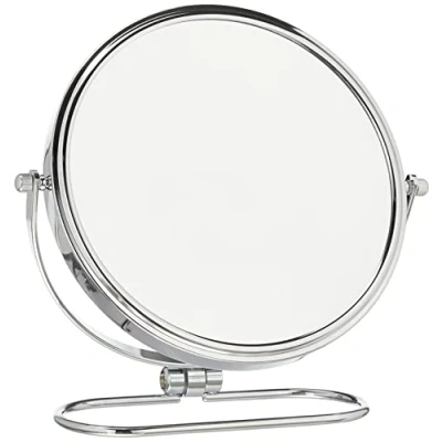 Imagen de HIMRY Plegable Doble Cara Espejo Cosmético 8 Inch, Aumento de 5 x, Giratorio 360 . Mesa, 2 Espejo: Normal y aumentos, Cromado, kxd3125 x