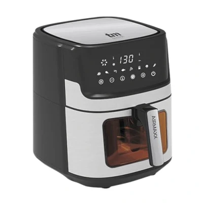 Imagen de TM Electron TMPFR105 AIRMAXX freidora sin aceite XXL, capacidad de 6,5 litros, cestillo antiadherente, ventana, 8 programas, pantalla táctil, 1700W, temperatura 80 a 200º y temporizador 1 60 min