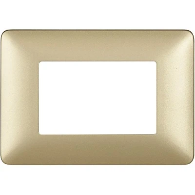 Imagen de Bticino Placa 3 módulos, Dorado, AM4803MGL