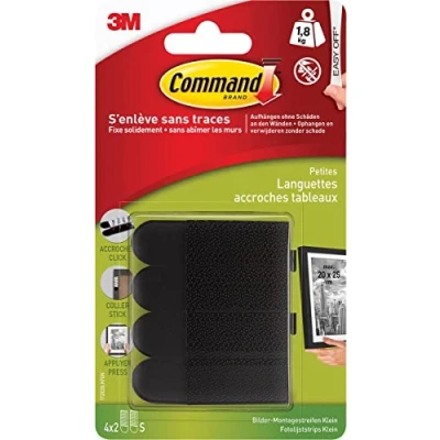 Imagen de Command image mounting Strips CAN 17202BLK M 5.4 kg, Black, 4 Packs of 2