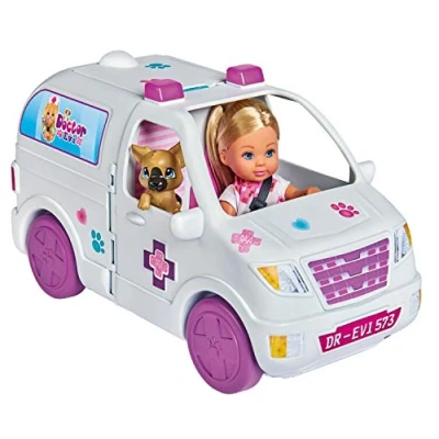 Imagen de Simba Toys Evi Love Caravana Veterinaria 2 en 1, con Muñeca Incluida y Múltiples Accesorios, para Niños a Partir de 3 años 36 x 13 16 cm