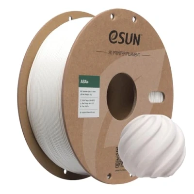 Imagen de eSUN ASA+ Filamento 1.75mm, 3D Resistente a la Intemperie, Carrete de 1KG (2.2 LBS) Materiales Impresión para Impresoras 3D,Blanco Cálido