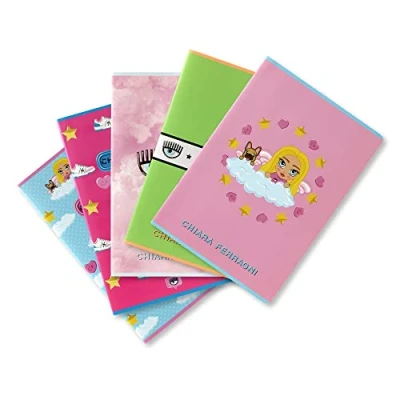Imagen de Pigna Maxi cuadernos claros Ferragni x Piña, f. to A4, paquete de 5 unidades, mezcla fantasy A, 1R, rigato, 02321471R
