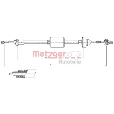 Imagen de METZGER 10.2842 Cable de Embrague COFLE RENAULT: CLIO 1