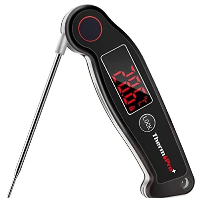 Imagen de ThermoPro TP19B Termómetro de Cocina Digital Impermeable para Carne con Retroiluminación y Termopar Lectura Instantánea Alimento Liquidos Aceite Barbacoa