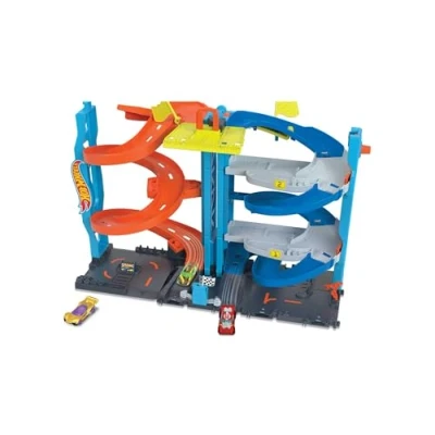 Imagen de Hot Wheels City Torre de Carreras Pista para Coches Juguete transformable, Incluye 1 vehículo, +4 años (Mattel HKX43)