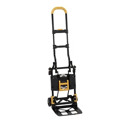 Imagen de COSCO 12225YGB1E Carretilla de Mano Plegable 2 en 1, Capacidad 300 Libras, multiposición con Mango Extensible, Amarillo