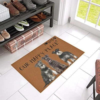 Imagen de NA Felpudo Entrada casa felpudos Originales Alfombra Schnauzer Regalos Decoracion Hogar