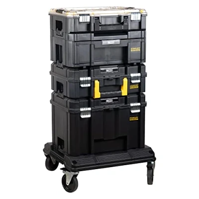 Imagen de Stanley Fatmax Sistema modular de almacenamiento gama PRO STACK(4 cajas para herramientas + plataforma con ruedas)