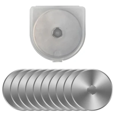 Imagen de Wisebom Cuchillas de Corte Rotativas 28/45mm, 10Pcs Repuesto Costura Aceroc Inox, Giratoria Redondo Afiladas para Tela Cuero y Papel (45mm)