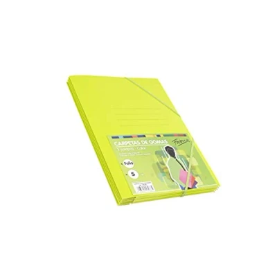 Imagen de Pack 5 Carpetas Tamaño Folio con Solapa y Gomas Elasticas Color Manzana