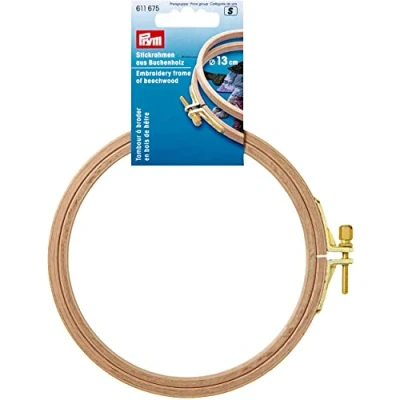 Imagen de Prym Color Natural (0.8x13cm) Haya Madera Bordado Marco con Latón Tornillo 1 Pedazo
