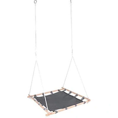 Imagen de Small Foot 11907 Columpio Nido con Marco de Madera, Foot, diversión balanceándose, Carga hasta 100kg, a Partir 3 años. Toys, Color carbón, Large (11907)