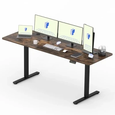 Imagen de FLEXISPOT Escritorio Elevable Eléctrico con Tablero(Marrón,200x80cm)｜Standing Desk Estánder, Regulable en Altura｜con 4 Opciones de Memoria Inteligente para Oficina y Hogar