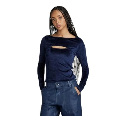 Imagen de G STAR RAW Top Cut Out Slim Boatneck Para Mujer, Azul (warm sartho D23811 D422 C423), M