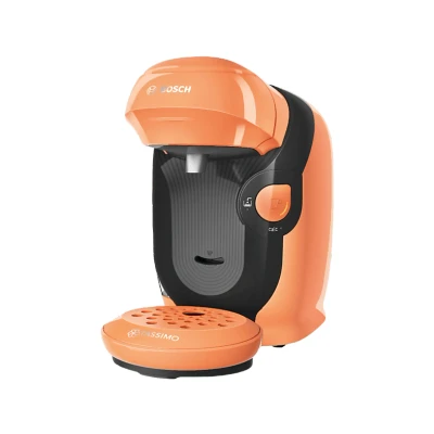 Imagen de Cafetera de cápsulas Bosch TAS1106, 1400 W, 0.7 l, 3.3 bar, T DISCS, 5 LEDs, Naranja