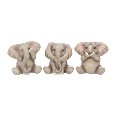 Imagen de CIME Home Figura de Tres Elefantes bebés, 8 cm, Color Gris