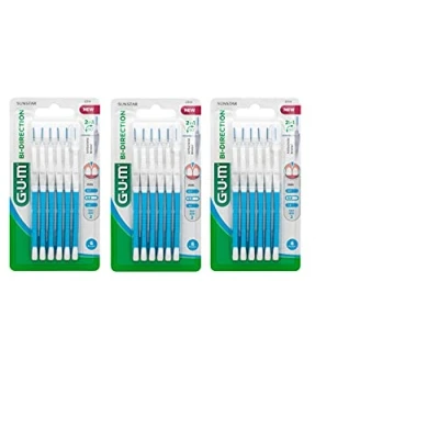 Imagen de GUM BI DIRECTION Cepillos interdentales azul claro 0,9mm (vela) 3 x 6 piezas
