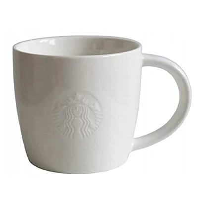Imagen de STARBUCKS Taza de porcelana Tall Fore Here Series White Collectors Set Variations Short 4 Alto/12 onzas/355 ml