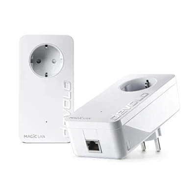 Imagen de devolo Magic 1 LAN Starter Kit, Adaptador Powerline hasta 1.200 Mbit/s, Ideal para Oficina en casa y Juegos, x Puerto Gigabit, dLAN 2.0, Blanco