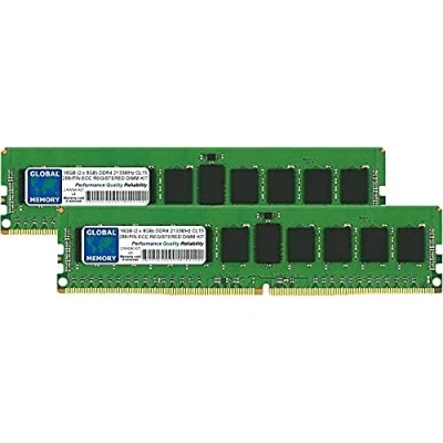 Imagen de 16GB (2 x 8GB) DDR4 2133MHz PC4 17000 288 PIN ECC REGISTRADO DIMM (RDIMM) Memoria RAM Kit para SERVIDORES/Estaciones DE Trabajo/Placas Base Rank CHIPKILL)