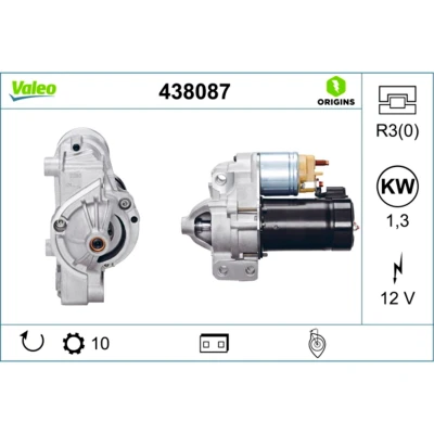 Imagen de VALEO NEW ORIGINAL PART 438087 Motor de arranque 12 1,3 10 RENAULT: CLIO 2, LAGUNA 1, PEUGEOT: 407 Berlina, 807, 406 Berlina