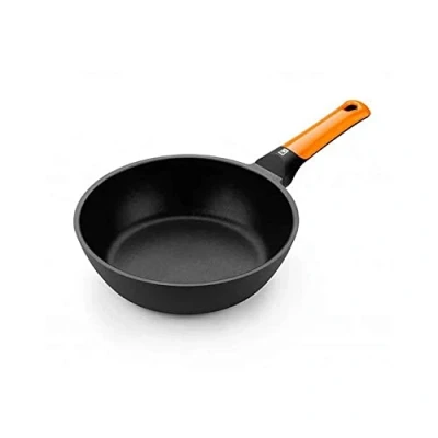 Imagen de BRA Efficient Orange Sartén honda 24 cm, aluminio fundido con antiadherente Platinum Plus, apta para todo tipo de cocinas incluida inducción, libre PFOA