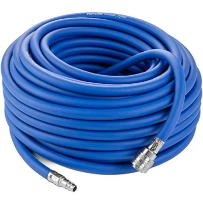 Imagen de Poppstar Manguera Compresor Aire 30m (PVC híbrido con tejido, diámetro interior 9,2mm acoplamiento rápido y conector de manguera), hasta 20 bar, azul