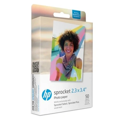 Imagen de Papel Fotográfico Adhesivo De Alta Calidad Hp Sprocket 2,3 X 3,4 &quot;&quot;zink 50 Hojas