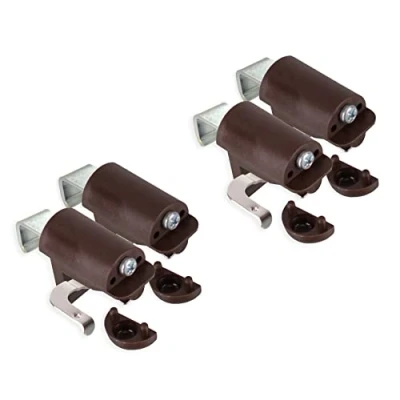 Imagen de KLEMMFLEX 4 soportes de sujeción para persianas, sin taladrar, sujetar, color marrón, estables con gancho metal, ajustable a 25 mm, ventanas y puertas balcón