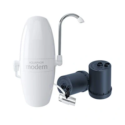 Imagen de AQUAPHOR Moderno tecnología patentada Aqualen. Filtra Metales Pesados, pesticidas y sustancias indeseables como el Cloro, Reduce la dureza del Agua, Cobre, Blanco, 1