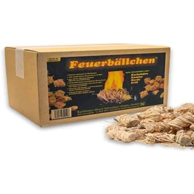 Imagen de RaiffeisenWaren Bolas de fuego, encendedor barbacoa, chimenea, ayuda para encender (lana ecológica productos naturales, el carbón la parrilla, fogatas o chimenea),