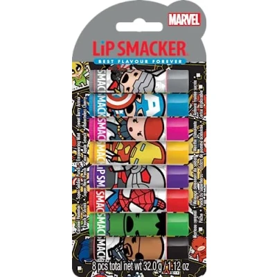 Imagen de Lip Smacker Marvel Collection, Pack Fiesta los Vengadores, 8 Bálsamos Labiales para Niños Inspirados en Hidratan y Refrescan