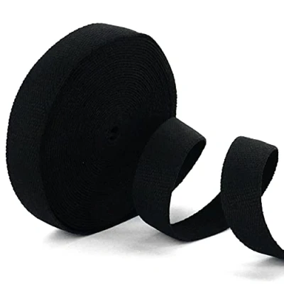 Imagen de Trimz Rollo de 10 m Cinta algodón Negro 40 mm, Blanco