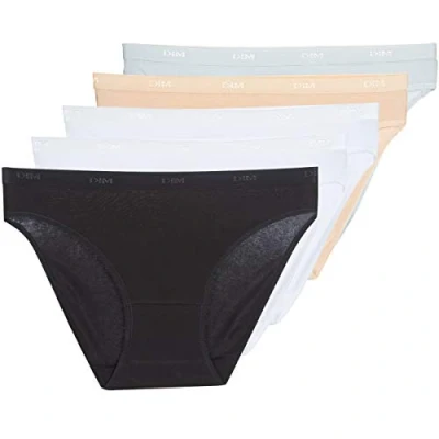 Imagen de Dim Lote De 5 Slips Algodón Les Pockets Mujer x5 Multicolor 52/54