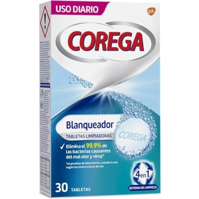 Imagen de Corega Blanqueador Limpieza Protesis Dental 30 Tabletas